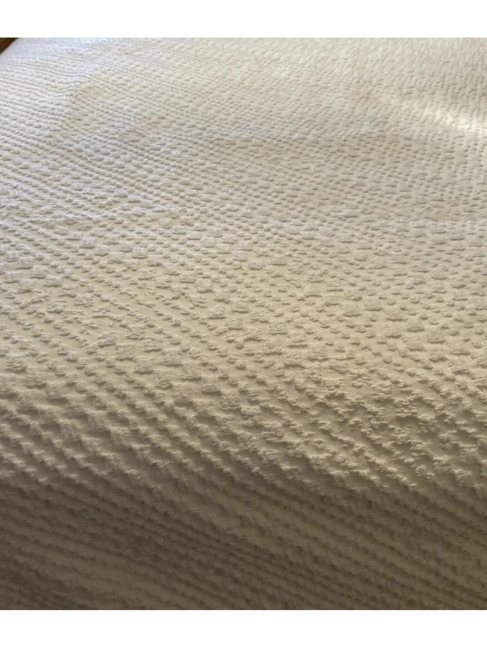 Lumatex Bedspread Made In Portugal TWIN Sz White Waffle Weave Texture 81” x 86”